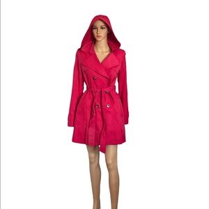 DKNY trench coat, size M, red color, used.